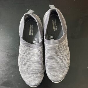 Skechers women's Knit Gray Slip-On Loafers